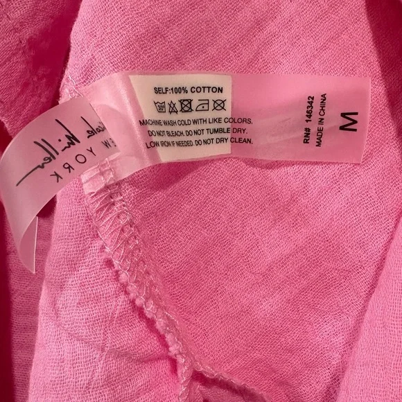 Nicole Miller, New York Pink Cotton Shirt, Size M - Picture 8 of 9